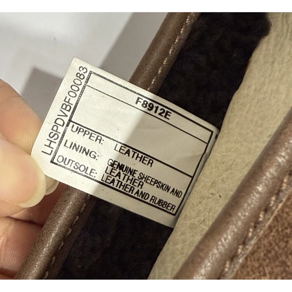 Women’s UGG Shoes Ballet Flats Brown Leather Sheepskin Size 5 - Picture 10 of 16